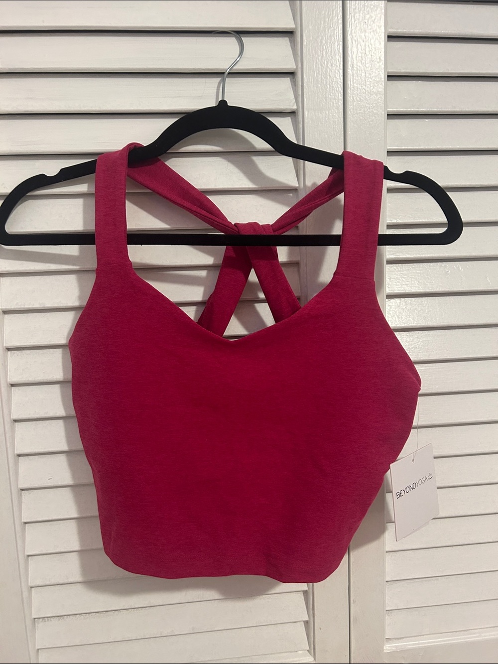 Spacedye™ Twist Through Cropped Tank - Sangria Heather / M